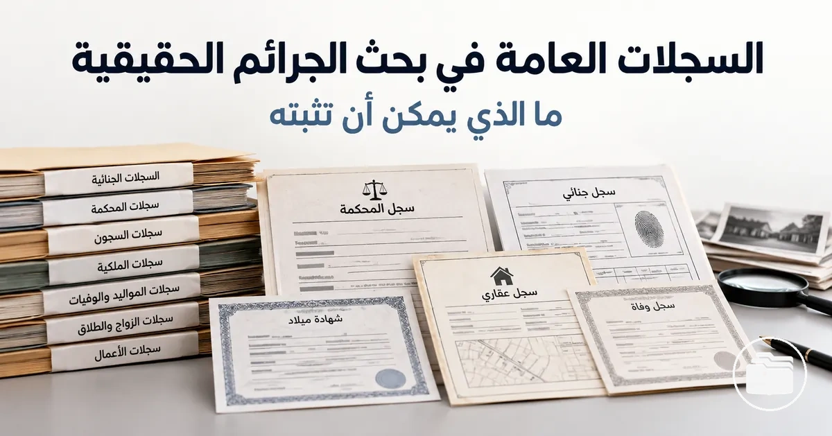 سجلات عامة مستخدمة كمصادر في بحث الجرائم الحقيقية