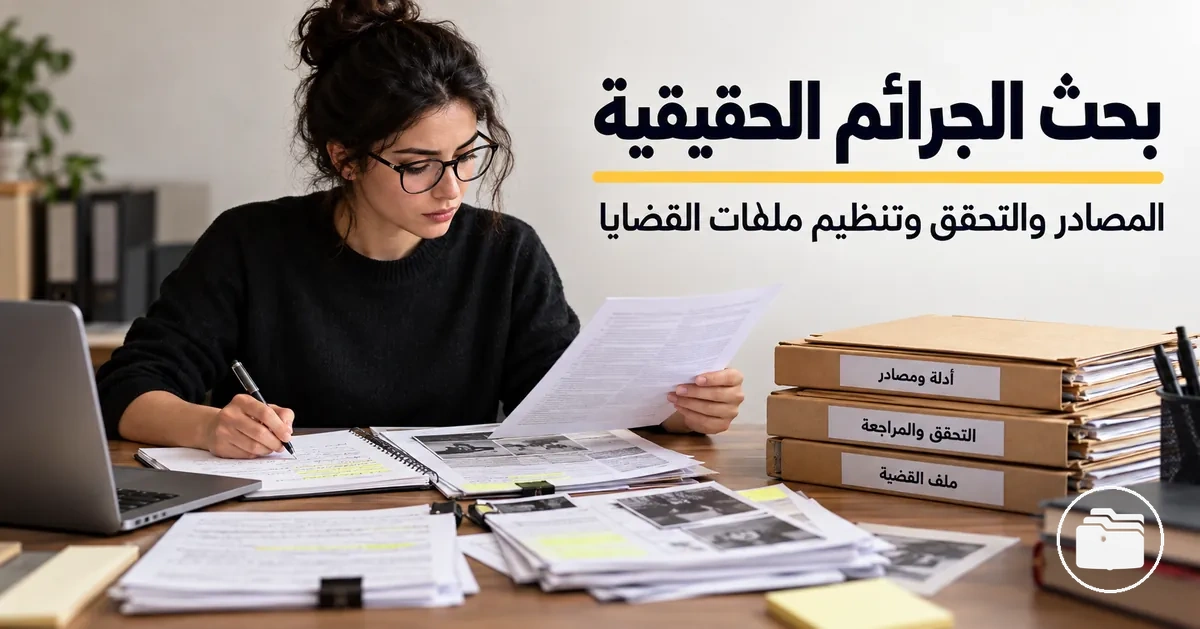 باحث ينظم مصادر الجرائم الحقيقية وملاحظات التحقق وملفات القضايا