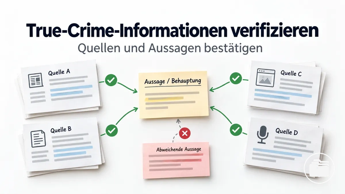 Recherchenotizen zur Verifizierung von Quellen und Bestätigung von Aussagen