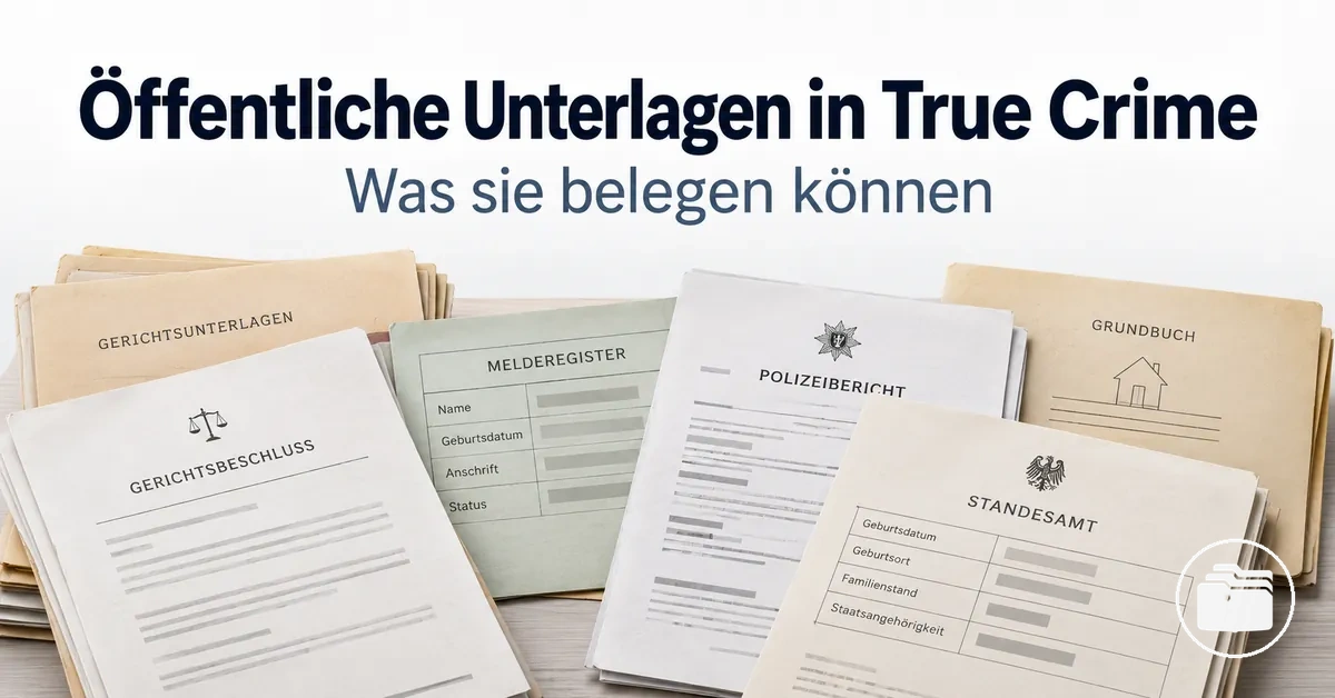 Öffentliche Unterlagen als Quellen in der True-Crime-Recherche