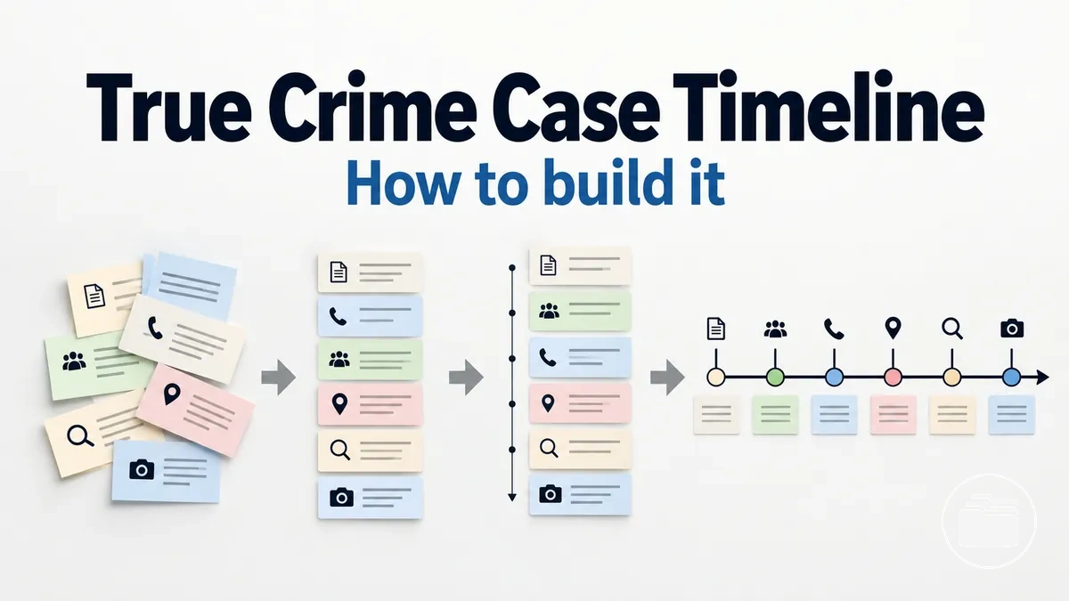 Chronological timeline of events in a true crime case