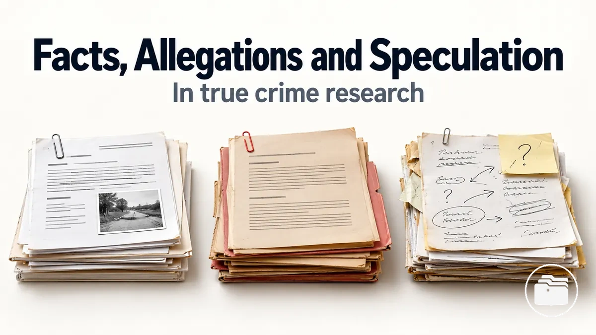 Case notes separating documented facts, allegations and speculation