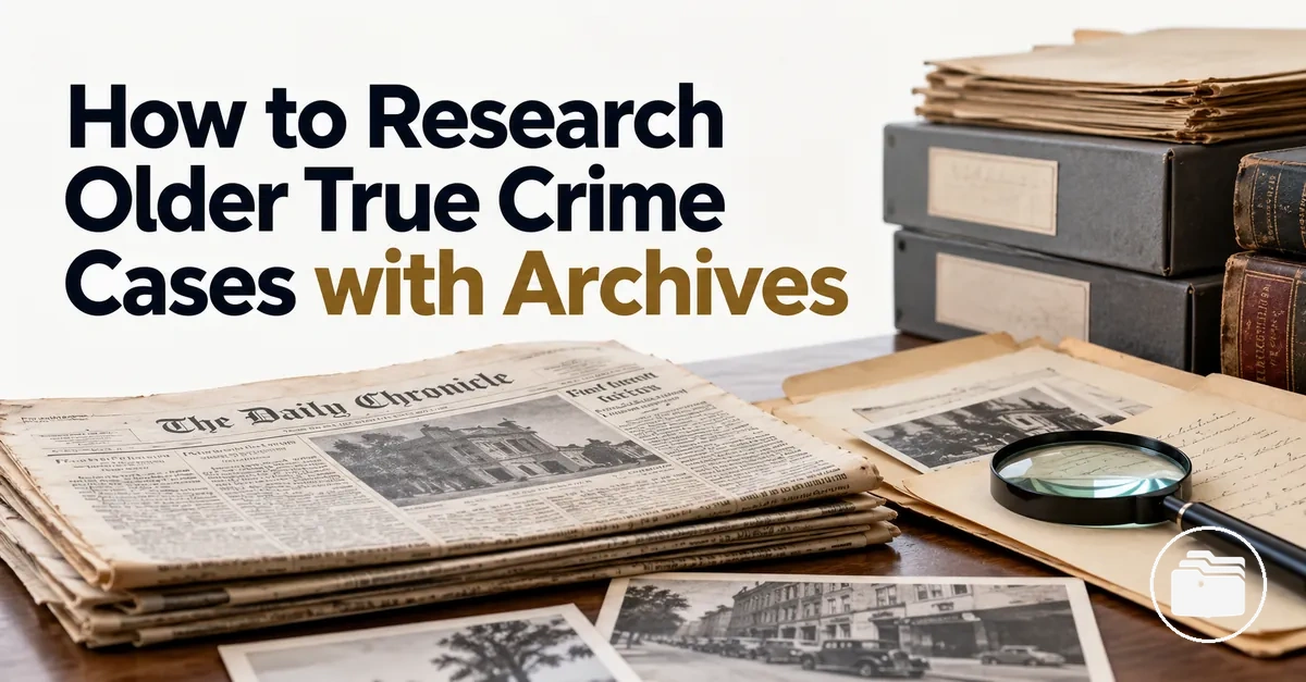 Archive records and historical newspapers used to research an older case