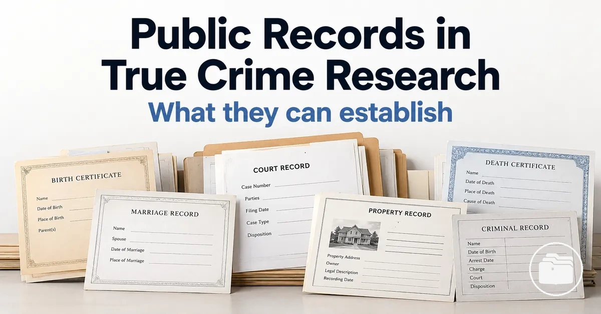 Public records used as sources in true crime research