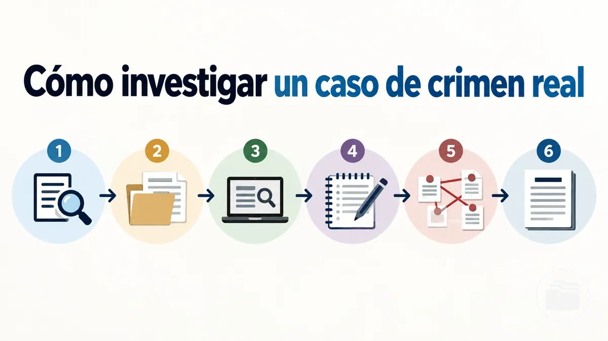 Flujo de trabajo paso a paso para investigar un caso de crimen real