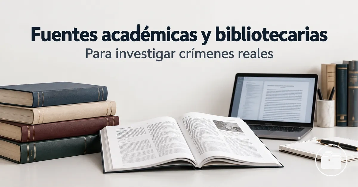 Artículos académicos y fuentes bibliotecarias empleados en la investigación de crímenes reales
