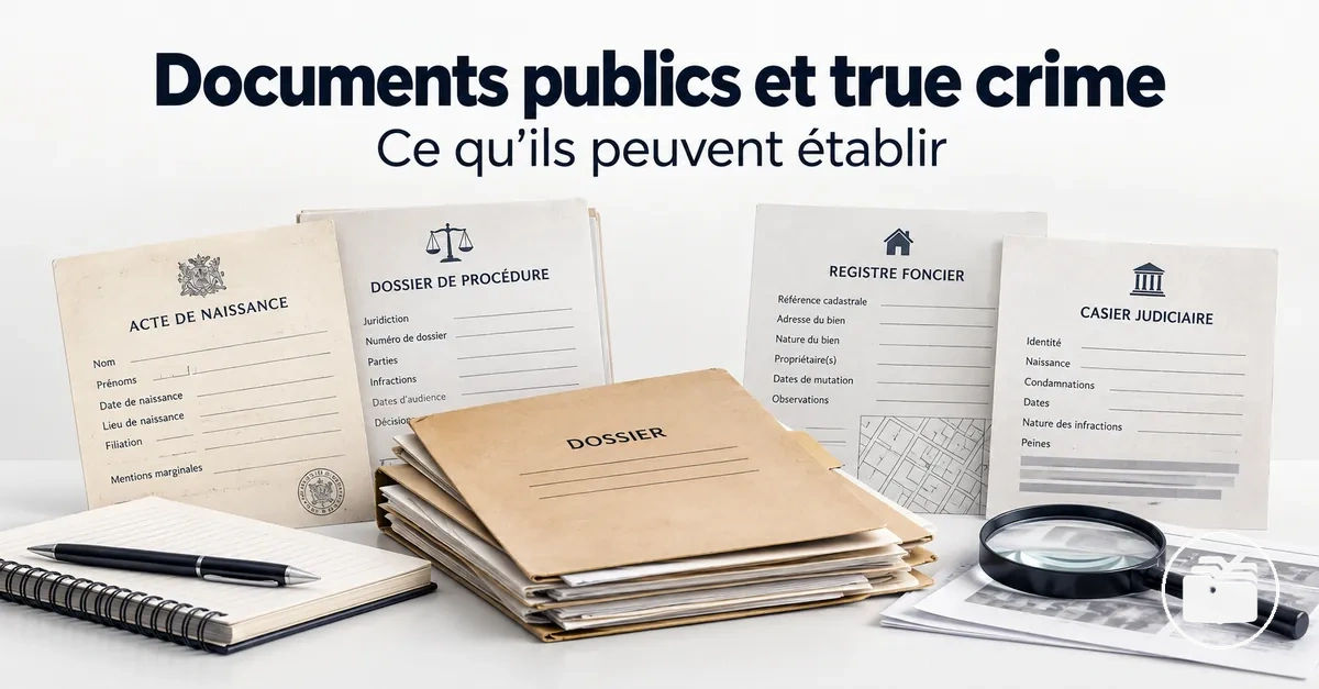 Documents publics utilisés comme sources dans la recherche sur le true crime
