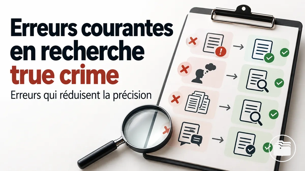 Liste de contrôle signalant les erreurs courantes qui réduisent la précision dans une affaire de true crime