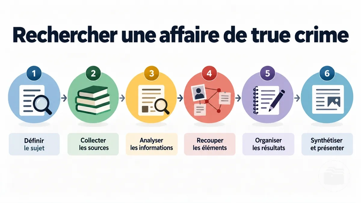 Processus étape par étape pour rechercher une affaire de true crime