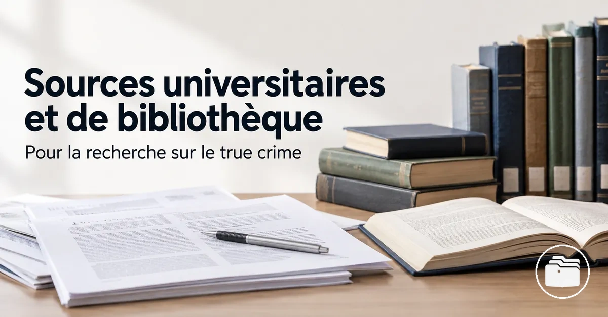 Articles universitaires et sources de bibliothèque utilisés dans la recherche sur le true crime