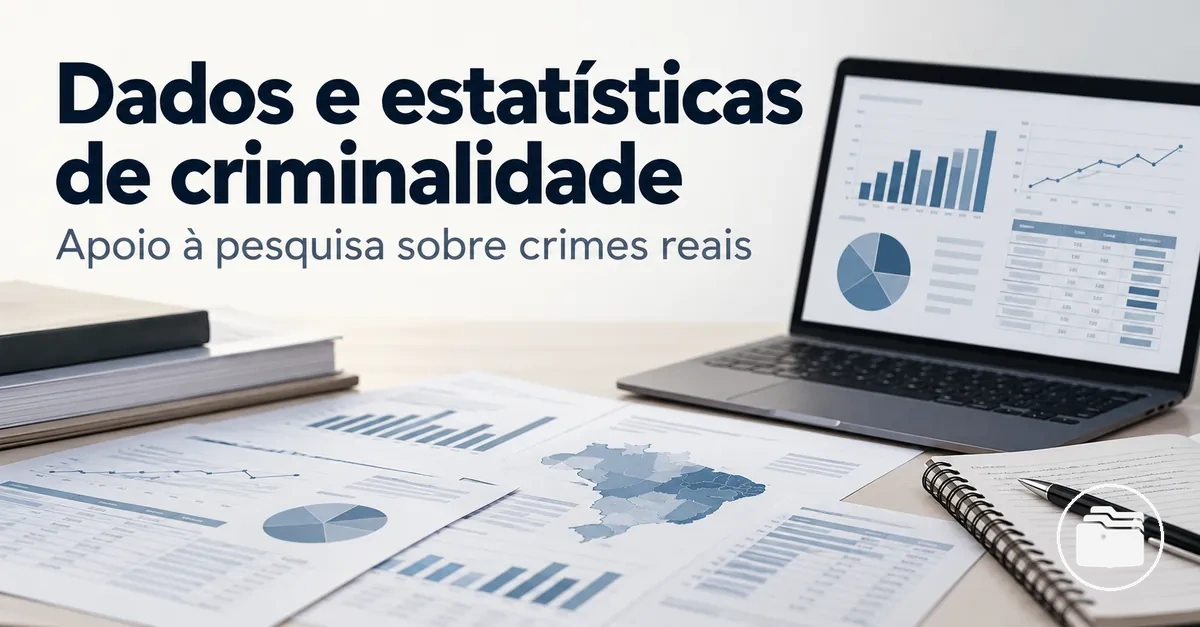 Dados e estatísticas de criminalidade usados como apoio à pesquisa sobre crimes reais