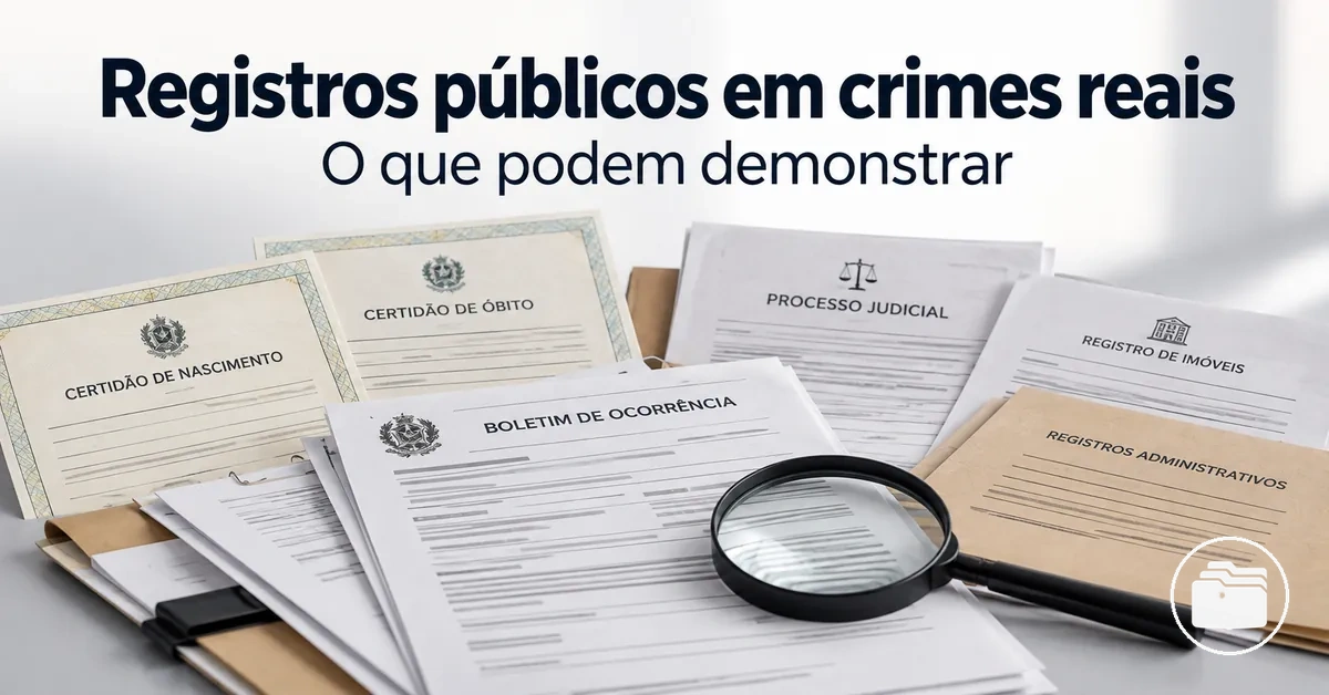 Registros públicos usados como fontes na pesquisa sobre crimes reais
