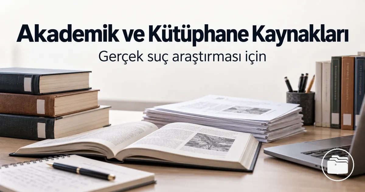 Gerçek suç araştırmasında kullanılan akademik makaleler ve kütüphane kaynakları