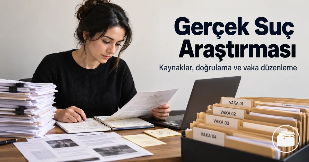 Gerçek suç kaynaklarını, doğrulama notlarını ve vaka dosyalarını düzenleyen araştırmacı